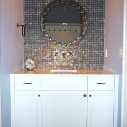 white cabinets in bathroom