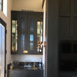 gray cabinets in bathroom