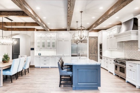 white custom cabinets in white kitchen 